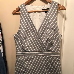 BR blue and white striped dress worn once